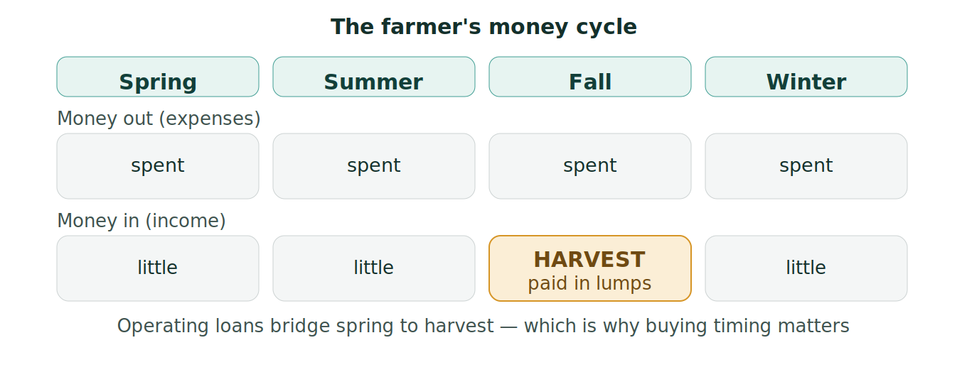 Figure 1: The farmer's money cycle