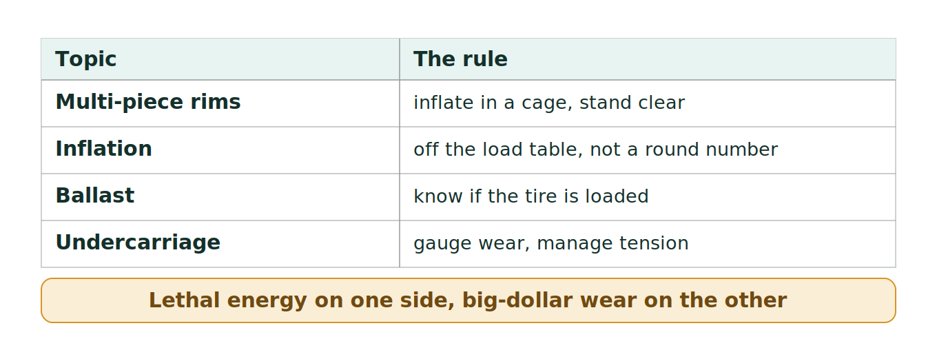 Figure 1: Tires and undercarriage at a glance