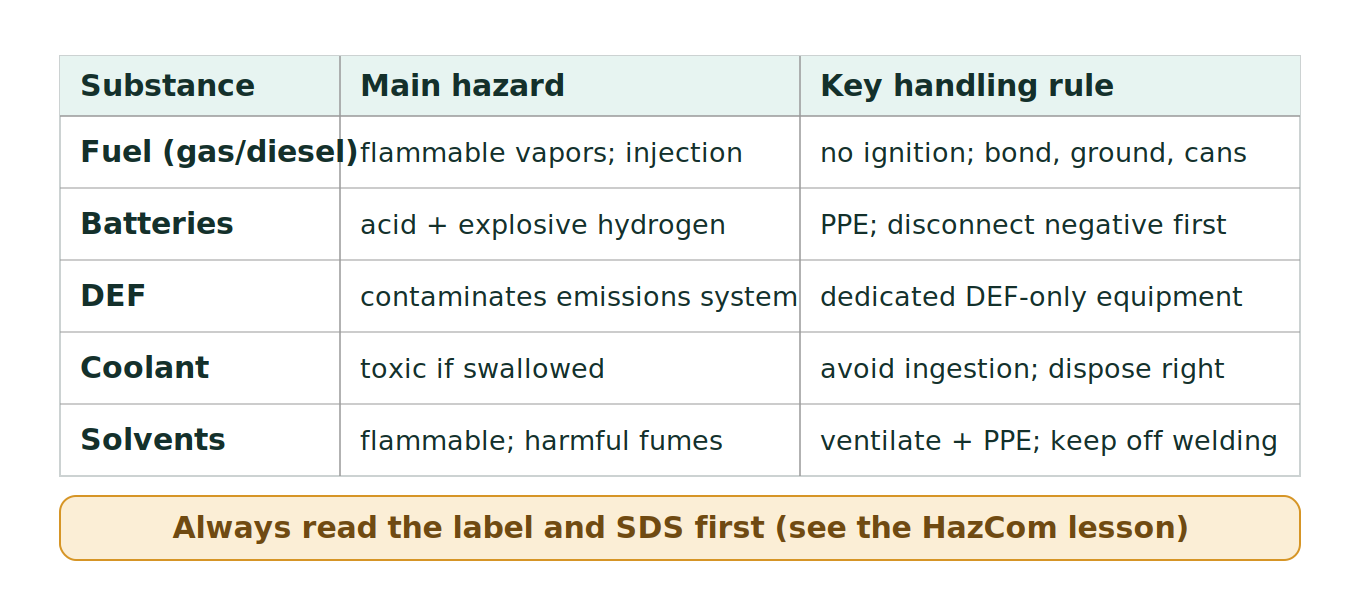 Figure 1: Handling the common substances